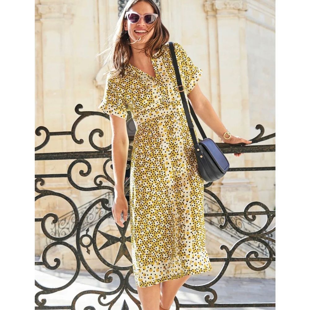 Boden Esmeralda Dress in Mimosa Chartreuse Size 10